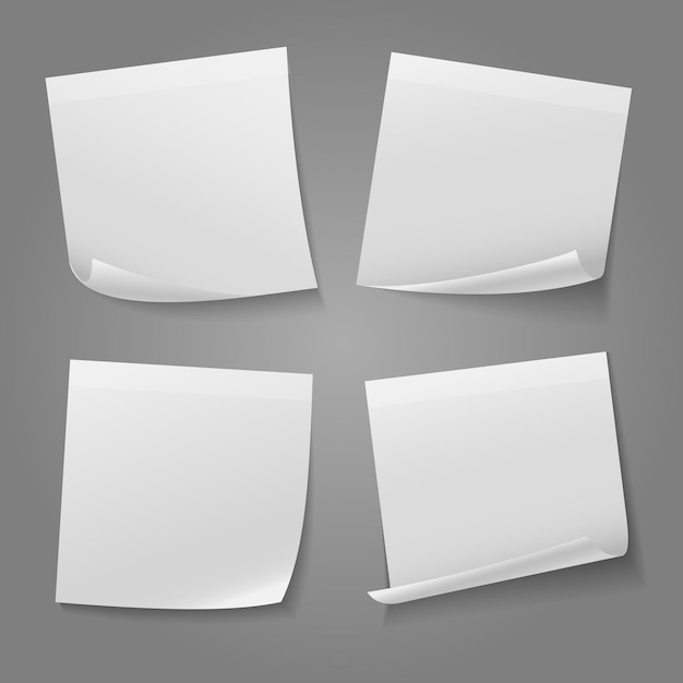 Witte lege vierkante memo papieren sticker vector voorraad. Bericht notitie sticker illustratie