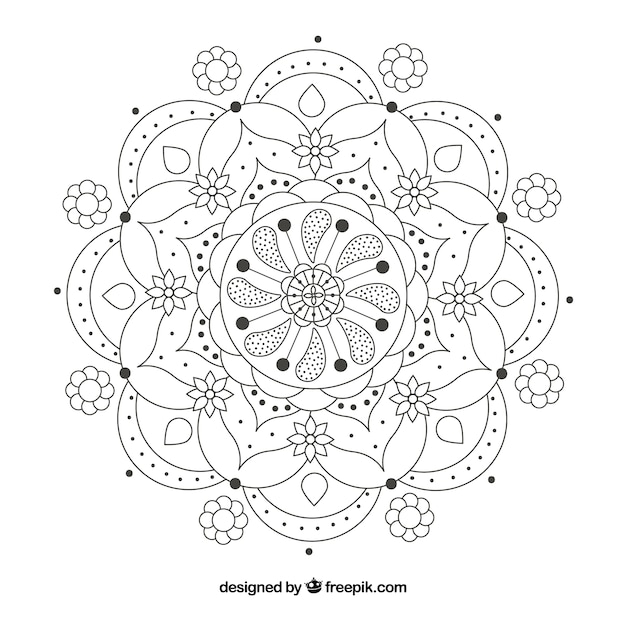 Gratis vector witte mandala achtergrond