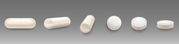 Witte medische pillen en capsules