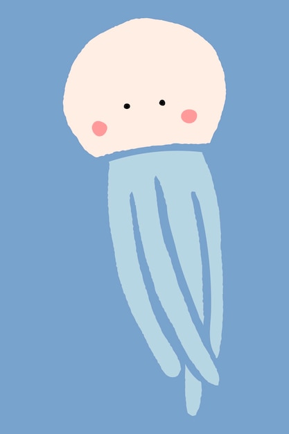 Witte octopus op blauwe achtergrond vector