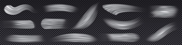 Witte penseel penseelstreek vector vlek inkt textuur realistische geïsoleerde grunge penseelstreek lijn met rechte rand voor artistiek materiaal op transparante achtergrond 3d tekenen hoogtepunt grafisch element