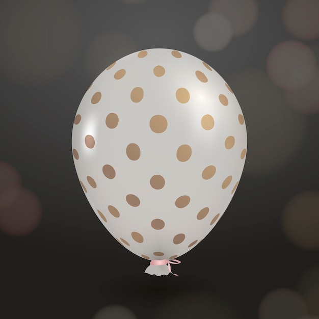 Witte polka dot feestballon vector