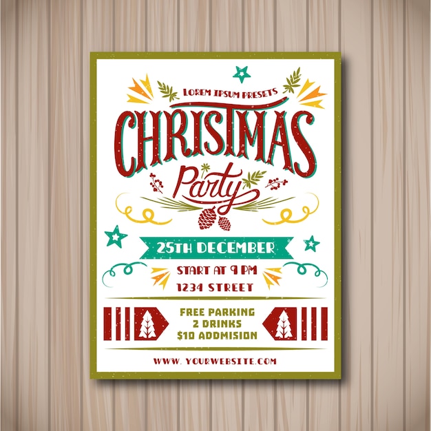 Gratis vector witte poster voor een kerstfeest