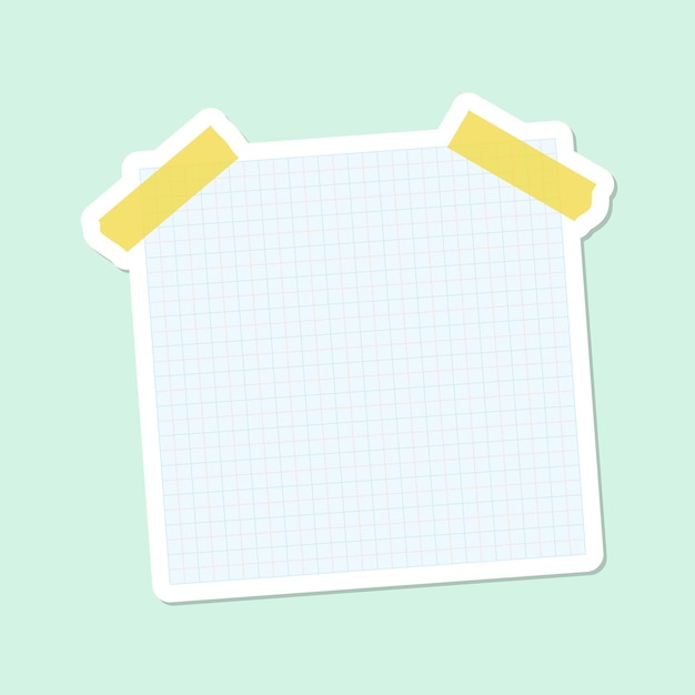 Witte raster briefpapier dagboek sticker vector