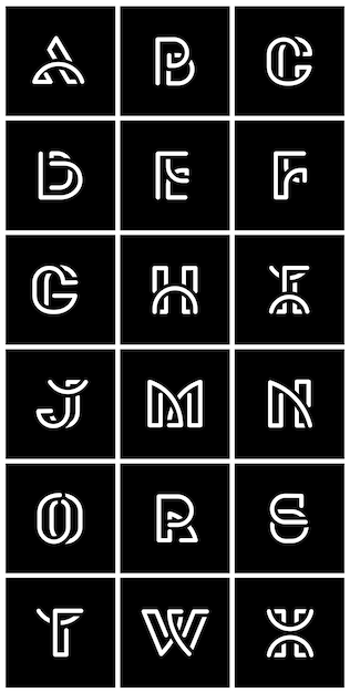 Witte retro alfabetten vectorreeks