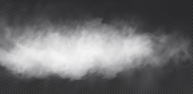 Witte rookwolk geïsoleerd op transparante zwarte achtergrond png stoomexplosie speciaal effect