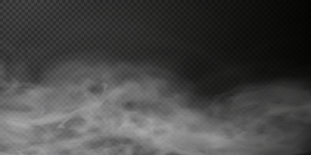 Witte rookwolk geïsoleerd op transparante zwarte achtergrond png stoomexplosie speciaal effect Premium Vector