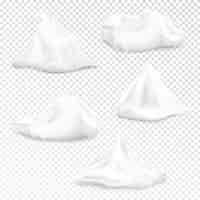 Gratis vector witte roomillustratie van realistische 3d abstracte vormen van kosmetische vochtinbrengende crème, gel of schuim