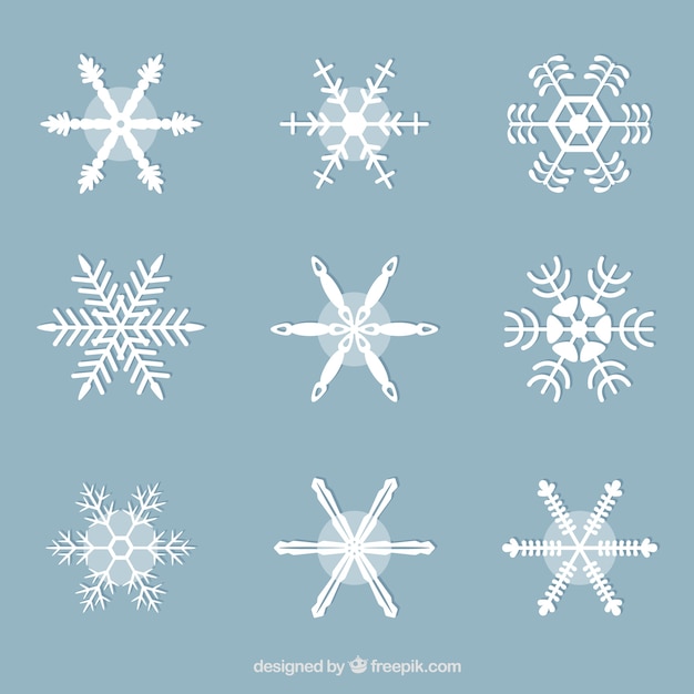 Gratis vector witte sneeuwvlokken collectie