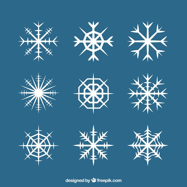 Gratis vector witte sneeuwvlokken collectie