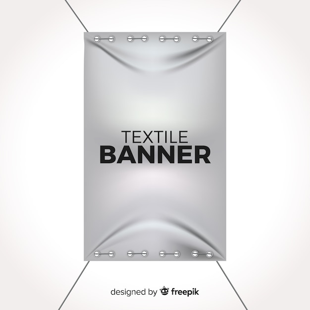 Gratis vector witte stoffenbanner