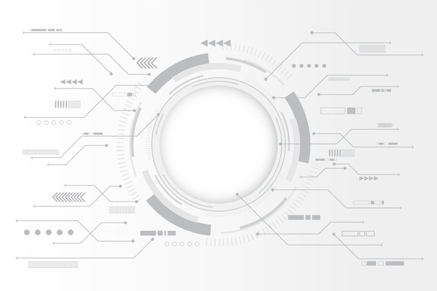 Witte technische achtergrond met circulaire grafiek