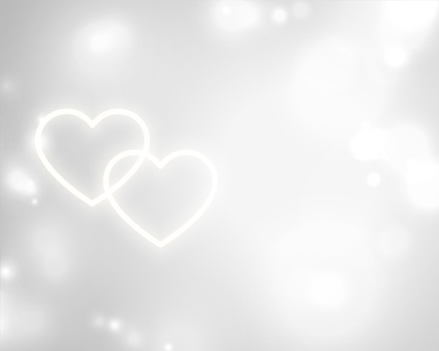 Witte Valentijnsdag achtergrond met twee harten