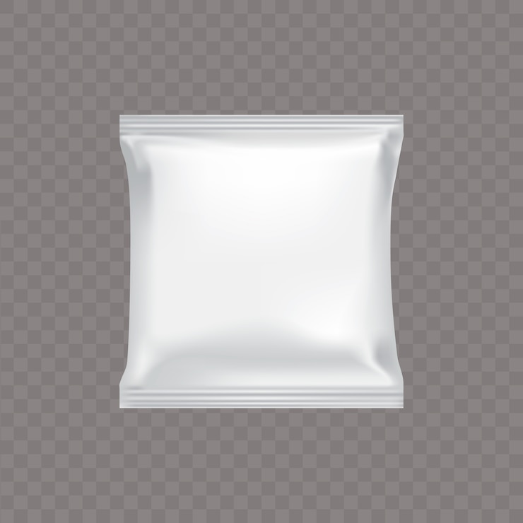 Gratis Vector witte vierkante plastic verpakking voor voedsel