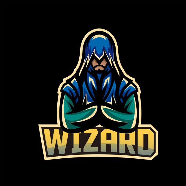 Wizard esport mascotte logo gaming team