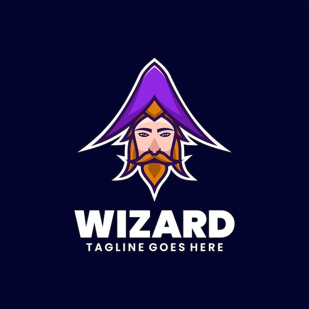 wizard illustratie mascotte logo ontwerp