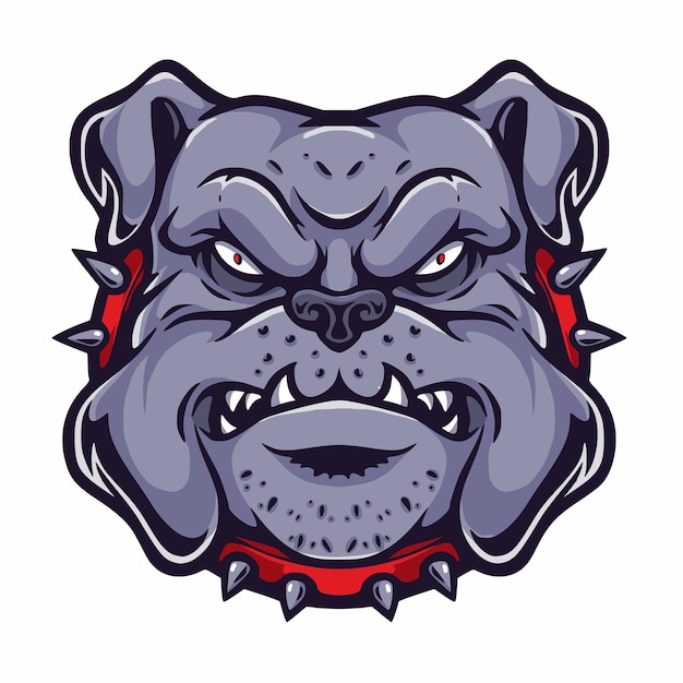 Woede bulldog hoofd vector logo