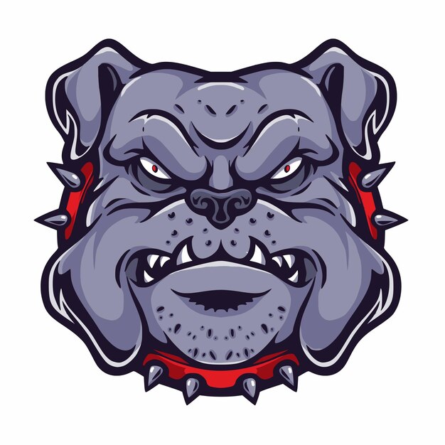 Woede bulldog hoofd vector logo