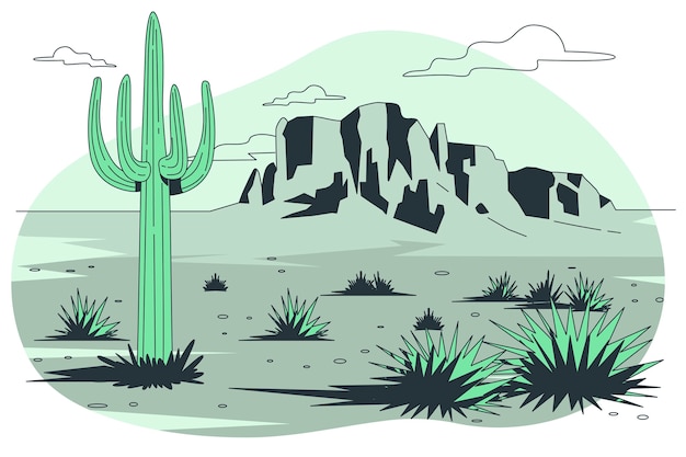 Gratis vector woestijn concept illustratie