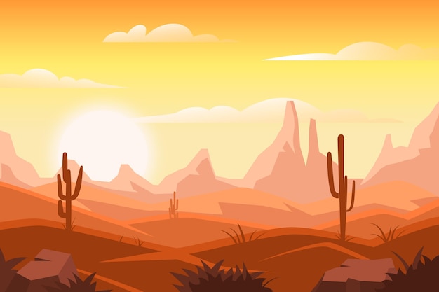 Woestijn landschap achtergrondstijl