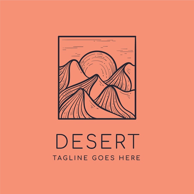 Gratis vector woestijn logo sjabloon