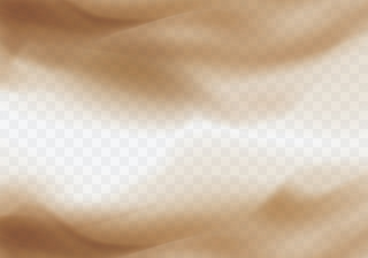 Gratis Vector woestijnzandstorm, bruine stoffige wolk op transparant