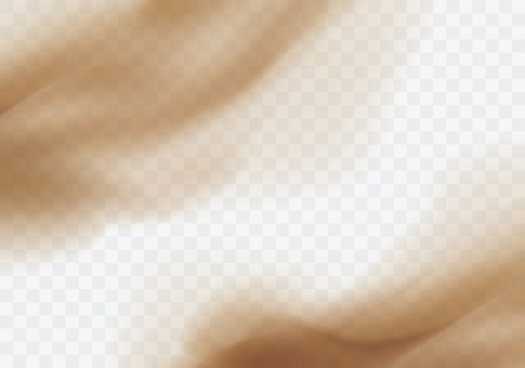 Gratis Vector woestijnzandstorm, bruine stoffige wolk op transparant