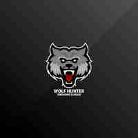 Gratis vector wolf boos logo-ontwerp gaming esport