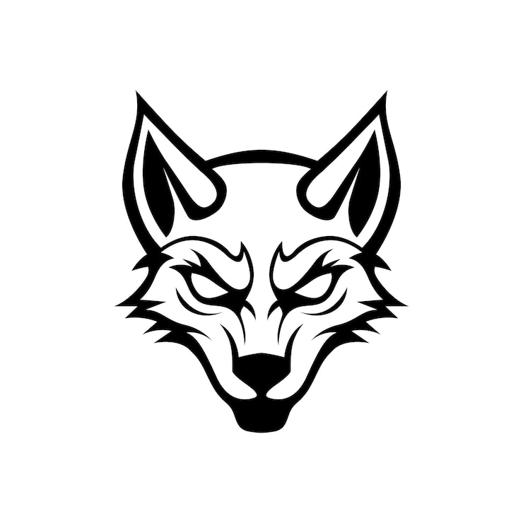 Gratis Vector wolf eenvoudige mascotte logo ontwerp