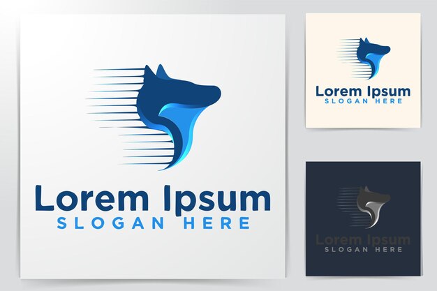 Wolf Fast, Speed-logo-ontwerpen, vectorillustratie