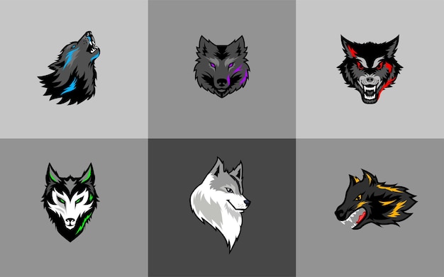Wolf hoofd vector afbeelding voor sport en esport logo