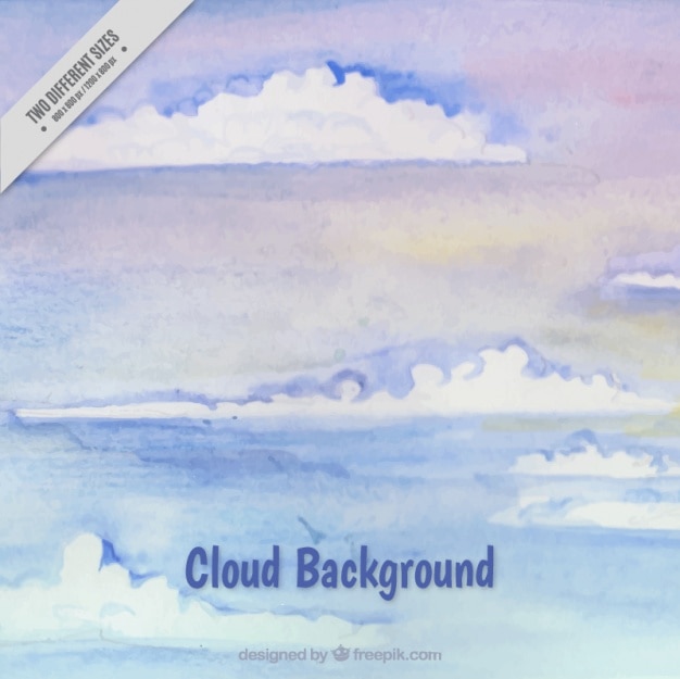 Gratis Vector wolk achtergrond in aquarel stijl