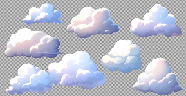 Gratis vector wolken ingesteld