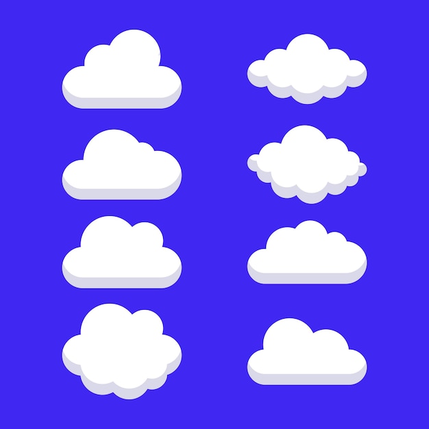 Gratis vector wolken op blauwe achtergrond