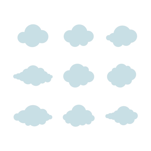 Gratis vector wolken platte stijl set