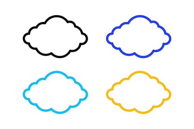 Gratis vector wolkencontour met meerdere kleuren