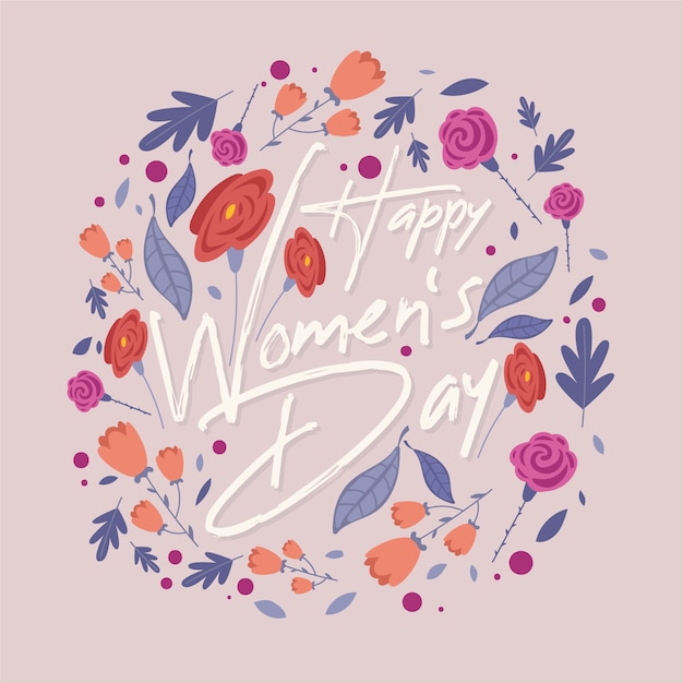 Gratis vector womens dag concept met bloemen