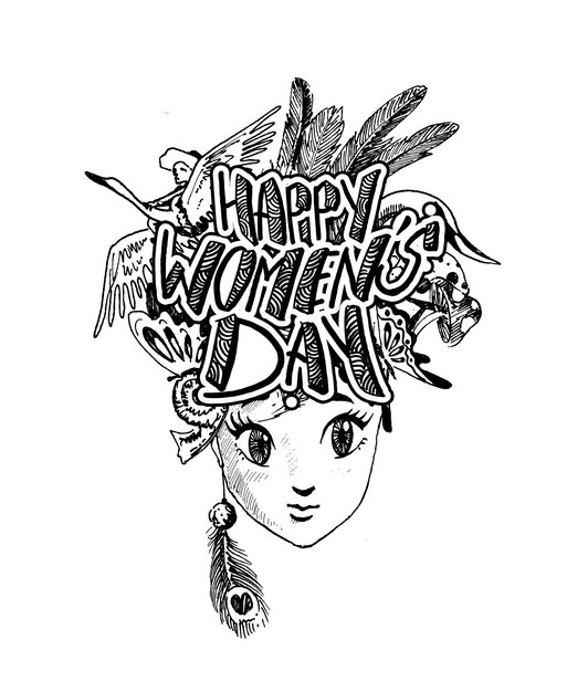 Womens Day wenskaart ontwerp.