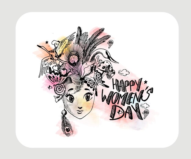 Womens Day wenskaart ontwerp.