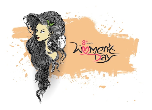 Gratis vector womens day wenskaart ontwerp.