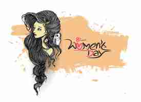 Gratis vector womens day wenskaart ontwerp.