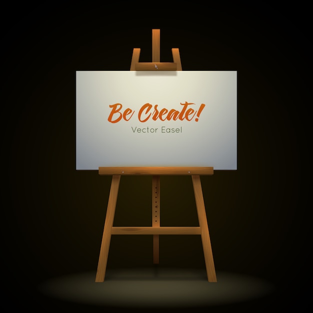 Gratis vector wooden artist easel