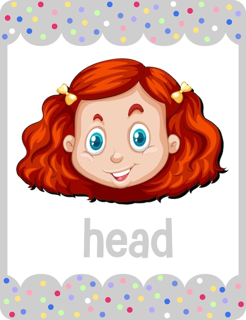 Woordenschat flashcard met woord head