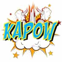 Gratis vector word kapow op komische wolk