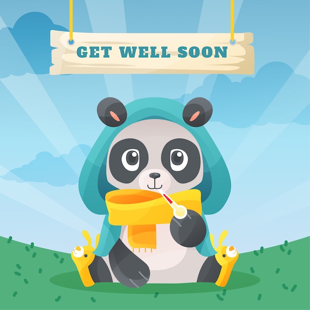 Gratis vector word snel beter met pandabeer