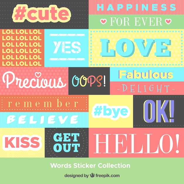 Word sticker collectie