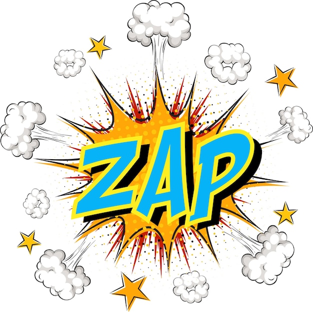 Gratis vector word zap op komische wolk