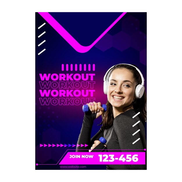 Workout folder sjabloon met foto