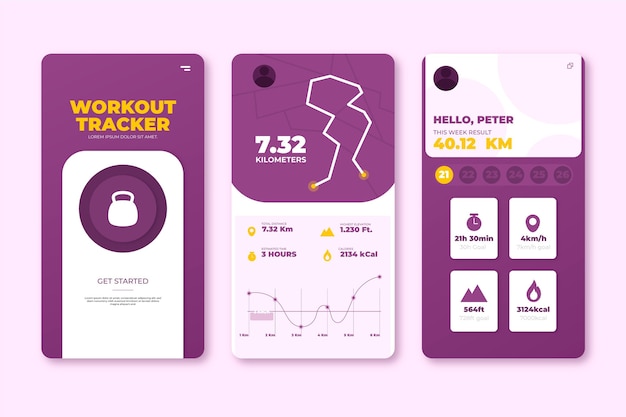 Gratis vector workout tracker app-concept