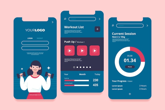 Workout tracker app-interface